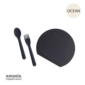 【スーパーSALE タイムセール】cink カトラリーセット&シリコンテーブルマットOCEAN || サンク ベビー キッズ カトラリー マット ギフト 出産祝い ベビーギフト シリコン