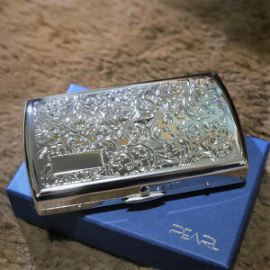 【PEARL】ブランド シガレットケース アイコス ヒートスティック 専用 20本 シルバーアラベスク柄 銀色 アイコスケース 人気 電子たばこケース おしゃれ レディース メンズ イルマ TEREA テリア
