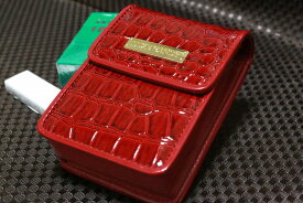 【LUXE CANDY】赤 シガレットケース 箱すっぽりタイプ クロコ柄 レッド レディース 人気 ブランド シガレットポーチ 素敵な たばこポーチ おすすめ おしゃれ 女性用