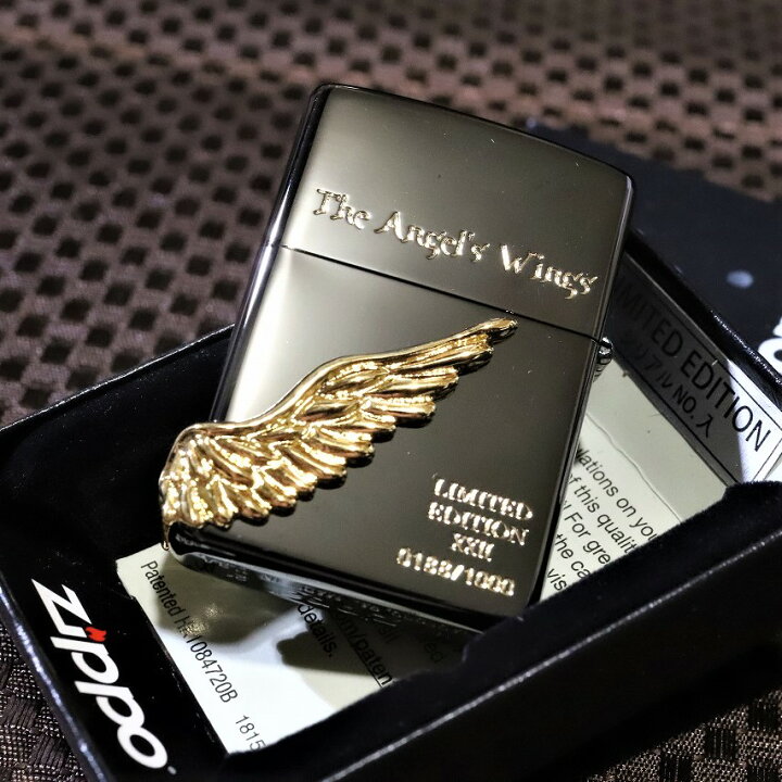 楽天市場】限定ZIPPO 2022年 限定 エンジェルウイング ブラック 1000個  