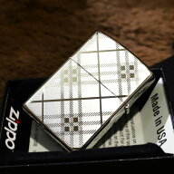 ZIPPO ベーシック チェックII シルバー 両面加工 シンプル 銀色 鏡面 クラシック 人気 ジッポ スタンダー…
