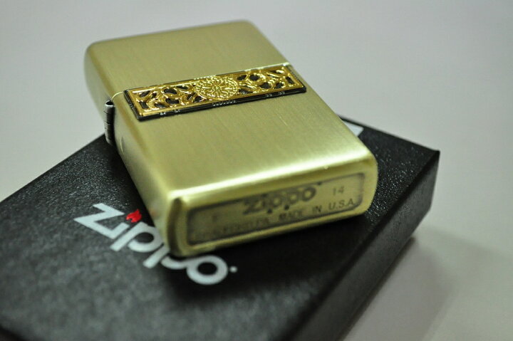 楽天市場】ZIPPO ボトムズアップ◇唐草プレート 真鍮古美サテン◇人気 