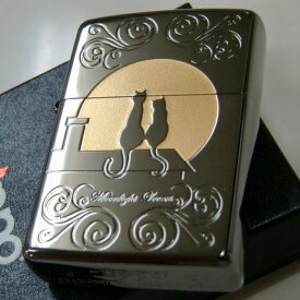 ZIPPO キャット ムーン 鏡面満月 綺麗なジッポ かわいい 猫ジッポ 猫ZIPPO ネコジッポ 人気 ムーンライトラヴァー ねこジッポ レディース ジッポ キャットジッポ 月 レアバージョン 黒猫 在庫処分価格 ネコ