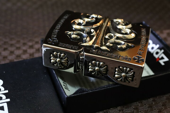 楽天市場】超重厚 ZIPPO メタルジャケット サイドクロス シルバー 