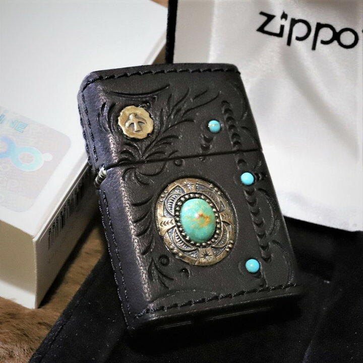 楽天市場】高級ZIPPO 革巻きインディアンスピリット ブラック 黒 純銀 