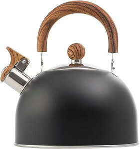 やかん 2.5L 笛吹きケトル 広口 ステンレス製 木目ハンドル 大容量 IH対応 おしゃれ ケトル