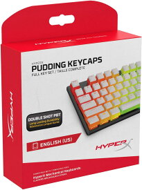 HyperX Pudding Keycaps 半透明レイヤー付きダブルショットPBTキーキャップセット メカニカルキーボード用 フル104キーセット OEMプロファイル 英語（US）レイアウト ホワイト PCゲーミングキーボード ホワイト 104キー ダブルショットPBT 半透明 US配列 OEMプロファイル