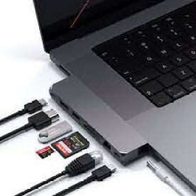 Satechi USB C ハブマルチポートアダプタプロハブマックス コンピュータネットワークハブ USB4 USB-Aデータ USB-Cデータ ギガビットイーサネット SD /マイクロSDポート オーディオジャック M2 / M1用 MacBook Pro / Air スペースグレイ 並行輸入品