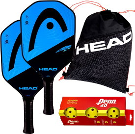 Head Extreme Elite コンポジット 複合パドル2個セット ツアーチーム巾着バッグ付き Penn承認 アウトドアピックルボール 3個パック 980002 並行輸入