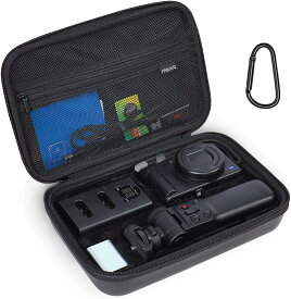 MOSISO カメラケース Sony ZV-1 / ZV-1F / ZV-1 II Vlog デジタルカメラ & Vlogger アクセサリーキット三脚に対応 防水 耐衝撃 EVA キャリングケース ハンドストラップ & スナップフック付き ブラック