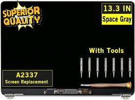 GBOLE MacBook Air A2337 M1 2020年用 スクリーン交換用 ノートパソコンの交換用画面 EMC 3598 Retina ディスプレイ LCD スクリーン フルアセンブリ コンプリートトップアセンブリ 13.3インチ 2560x1600 スペースグレイ