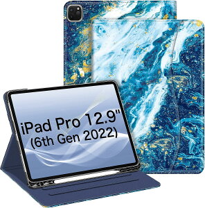 Fintie �t�H���I�P�[�X iPad Pro 12.9�C���` ��6���� 2022�p �^�u���b�g�P�[�X �}���`�A���O���X�}�[�g�X�^���h�J�o�[ Tablet Cases �y���V���z���_�[&�|�P�b�g�t�� iPad Pro 12.9 2021 ��5���� & 2020 ��4���� 