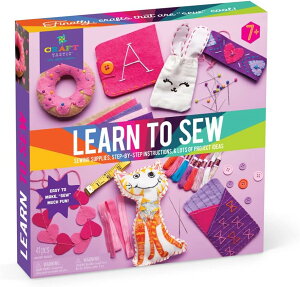 Craft-tastic �ٖD�w�K�L�b�g 7�̊y�����v���W�F�N�g&�ė��p�\�ȍޗ� ��{�I�ȖD���X�e�b�` �h�J�Ȃǂ��w�� �Ώ۔N��7�Έȏ� �ٖD�v���W�F�N�g�L�b�g Craft-tastic Learn to Sew Kit