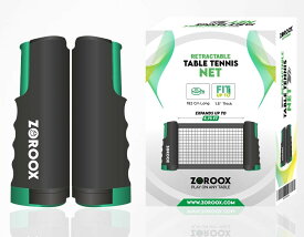 ZOROOX 卓球ネット ポータブル 格納式 あらゆるテーブルに簡単に取り付けられるポータブル卓球ネット 取り付け簡単&耐久性あり ブラック ネット & ポスト