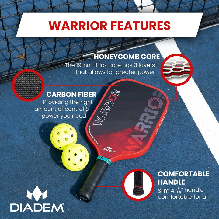 楽天市場】Diadem Warrior ピックルボール パドル レッド ラケット 