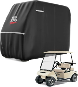 KEMIMOTO ゴルフカートカバー、600D 耐候性 耐久保護 2人乗り用 大型 防水カバー 収納バッグ付き EZGO・Club Car 2人乗り対応 ゴルフカートカバー 2人乗り用 防水 600D耐候素材 EZGO/Club Car対応 収納バ