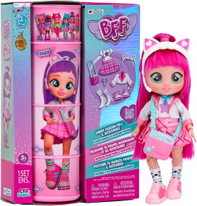 Imc Toys Cry Babies BFF �f�C�W�[ �t�@�b�V�����h�[�� 9��ȏ�̃T�v���C�Y���� �A�E�g�t�B�b�g���A�N�Z�T���[�t�� �������g�C �S����20cm �}���`�J���[ Cry Babies BFF �f�C�W�[ �t�@�b�V�����h�[��
