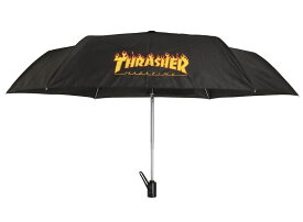 THRASHER スラッシャー FLAME 自動開閉 折りたたみ傘 ブラック 58cm ファイヤーパターン※日時時間指定不可の商品です　詳しくは商品説明にて