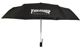 THRASHER スラッシャー HOMETOWN 自動開閉 折りたたみ傘 ブラック 58cm ホワイト ロゴ※日時時間指定不可の商品です　詳しくは商品説明にて