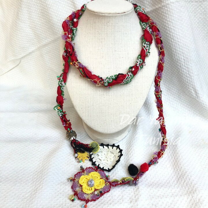楽天市場】オヤ刺繍 使用時長さ約157cm トルコの伝統手芸 ラリエット 