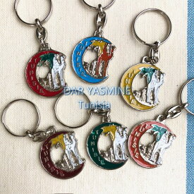 ジュメル6　サハラ砂漠　三日月とラクダとナツメヤシ　キーホルダー　sahara