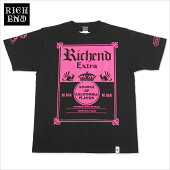 RICHENDリッチエンドTシャツ半袖メンズ大きいサイズEXTRA(ブラック×ショッキングピンク)B系ストリート系ヒップホップダンス衣装ブランドファッションAMAZINGアメージング
