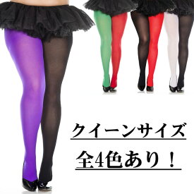 MUSIC LEGS 2トーンカラー オペークタイツ クイーンサイズ ML748Q MB-B