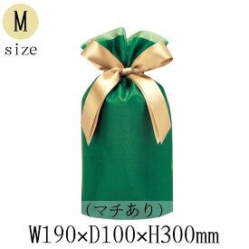 ラッピング 包む 巾着バッグ NOBLE ノーブル オーガンジー Mサイズ 1枚入 グリーン TD017 ラッピング レター ギフト プレゼント MB-B