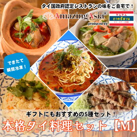 本格タイ料理セット【M】（冷凍）タイ国政府認定レストランの味！ 詰め合わせ 激辛 辛い カレー スープ タイ タイ料理 本格 簡単 プレゼント 贈り物 誕生日 屋台 完全無農薬 アジア アジアン エスニック 惣菜 冷凍 作りたてをお届け