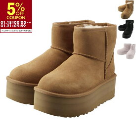 アグ UGG ムートンブーツ CLASSIC MINI PLATFORM クラシックミニ 厚底 5cmヒール ショートブーツ 1134991 0003【APSHSALE】