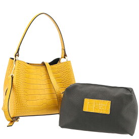 マルコビアンキーニ MARCO BIANCHINI ハンドバッグ ポーチ付き 2way ワンハンドルバッグ スムースレザー クロコ型押し ショルダーバッグ 370290