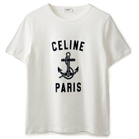 セリーヌ CELINE Tシャツ アンカー レディース ロゴ クルーネック ショートスリーブ 2X80D 671Q 01MA
