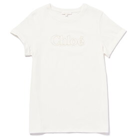 クロエ CHLOE キッズ Tシャツ ロゴ クルーネック 半袖シャツ 2024年春夏新作 C20110 0003 117【2024SS】