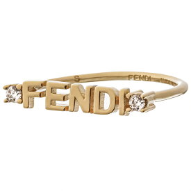 フェンディ FENDI リング ホワイトクリスタル FENDI レタリング 指輪 ゴールド 8AH393 6DM F089U