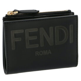 フェンディ FENDI 財布 二つ折り ミニ財布 FENDI ROMA ブラック 8M0447 AAYZ F0KUR