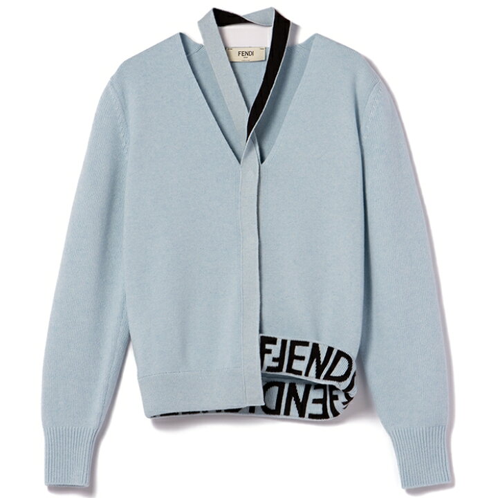 FENDI（フェンディ） ブラウン バックロゴ ニットカーディガン