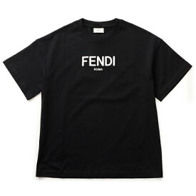 フェンディ FENDI 【大人もOK】キッズ Tシャツ FENDI ROMA ロゴプリント クルーネック 半袖シャツ JUI137 7AJ F0GME