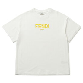 フェンディ FENDI 【大人もOK】キッズ Tシャツ FENDI ROMA ロゴプリント クルーネック 半袖シャツ JUI137 7AJ F0TU9