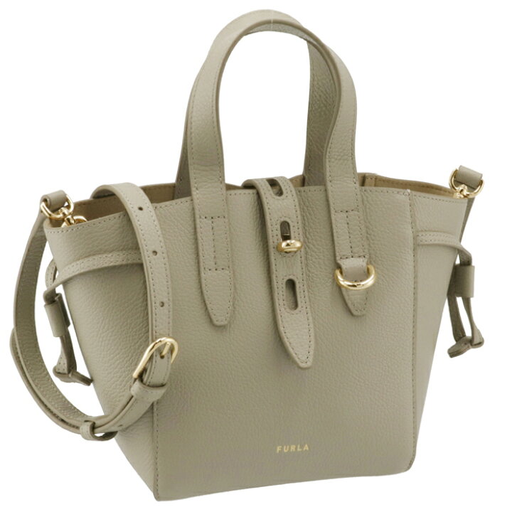 新品 フルラ FURLA ハンドバッグ ネット ミニ ハンドバッグ ベージュ系 