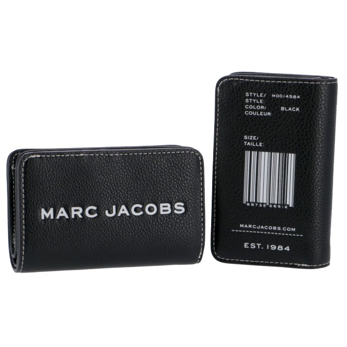 マークジェイコブス MARC JACOBS 財布 二つ折り L字ファスナー ミニ財布 ザ テクスチャード タグ THE TEXTURED TAG  ブラック系 M0014869 0004 001 | アメイジングサーカス