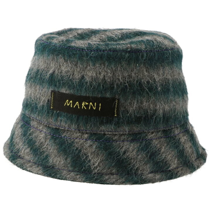 楽天市場】マルニ MARNI バケットハット 刺繍ロゴ 帽子 ウール＆モヘア 