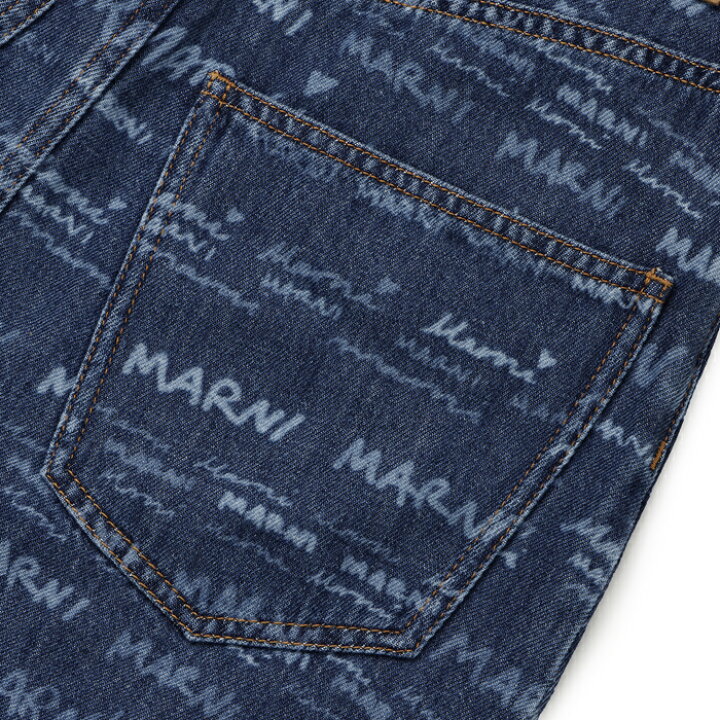 楽天市場】マルニ MARNI ミニスカート ロゴ MEGA MARNI デニムスカート  