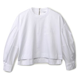 マックスマーラ MAX MARA シャツ ドリー コットン ポプリン ジャージー Tシャツ パフスリーブ バックファスナー 2024年春夏新作 2411941012 0022【2024SS】