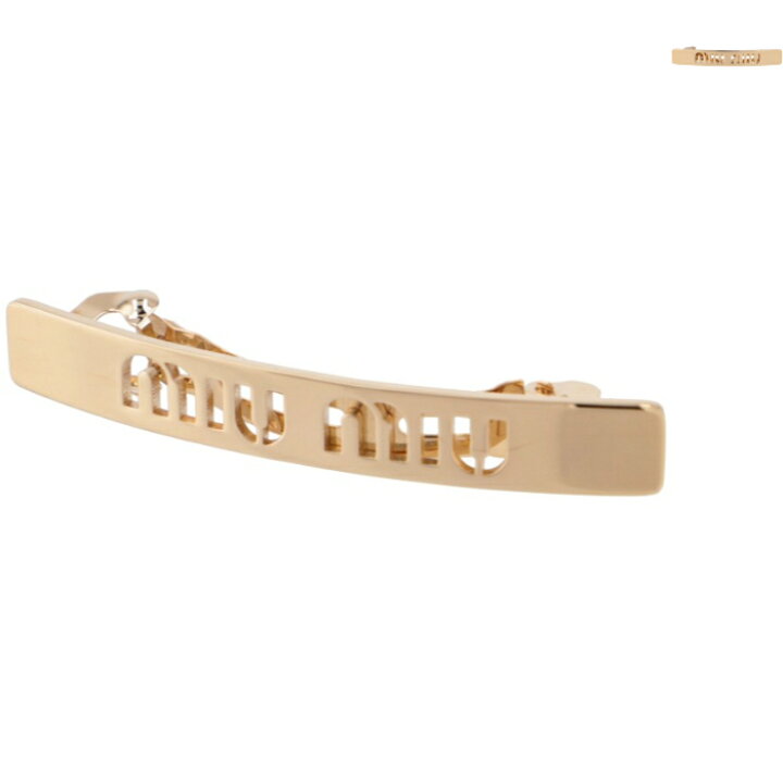 楽天市場】ミュウミュウ MIU MIU バレッタ メタル ロゴ ヘアクリップ 