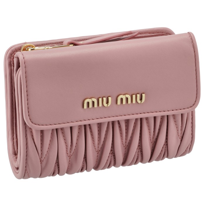 ミュウミュウ MIU MIU 財布 二つ折り マテラッセ 折りたたみ財布 ピンク系 5ML002 N88 028 | アメイジングサーカス