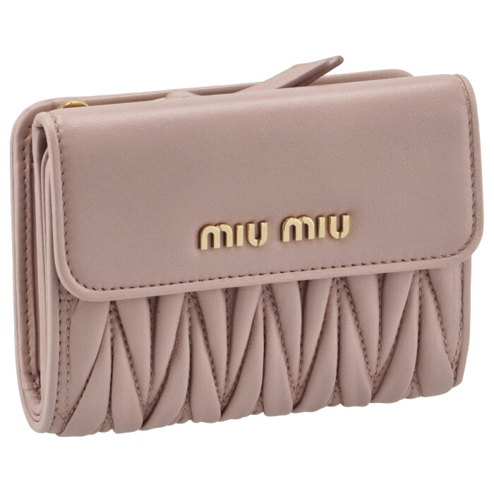 ミュウミュウ MIU MIU 財布 二つ折り マテラッセ 折りたたみ ピンク系 5ML002 N88 D91 | アメイジングサーカス