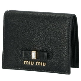 ミュウミュウ MIU MIU 財布 二つ折り マドラス リボン ミニ財布 ブラック 5MV204 2D7A 002