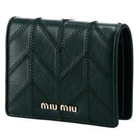 ミュウミュウ MIU MIU 財布 二つ折り ミニ財布 グリーン系 5MV204 2DVU 086