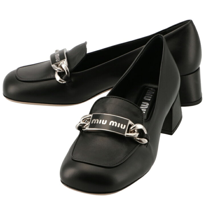楽天市場】ミュウミュウ MIU MIU ローファー レザー 3.5cmヒール  