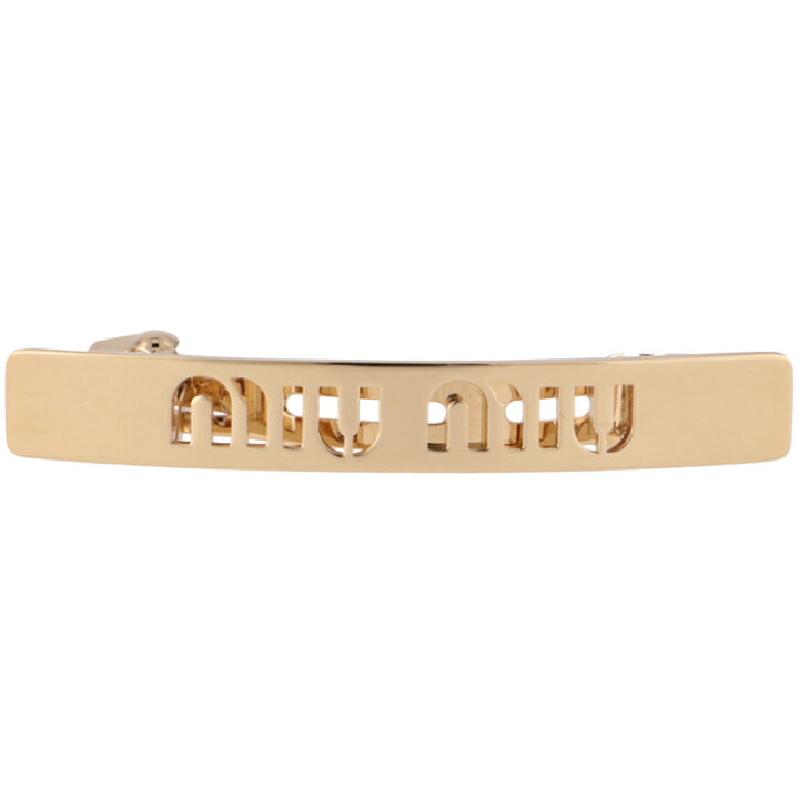 楽天市場】ミュウミュウ MIU MIU バレッタ メタル ロゴ ヘアクリップ 